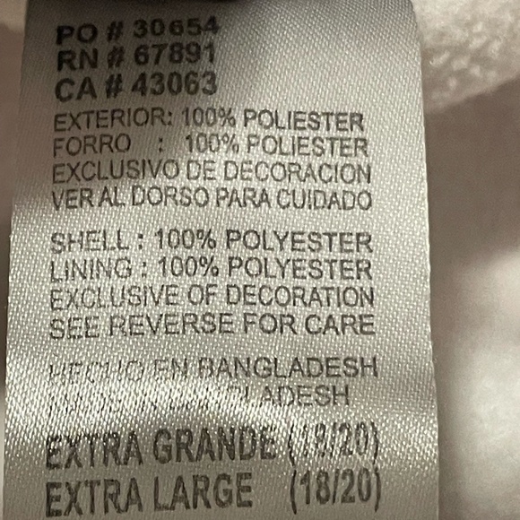 Youth Alabama Front Zip Up Fleece Lined Jacket with Hoodie Size XL 18/20 - Picture 14 of 14